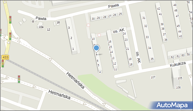 Poznań, Osiedle Armii Krajowej, 7, mapa Poznania