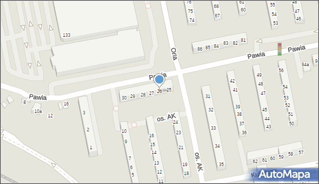 Poznań, Osiedle Armii Krajowej, 26, mapa Poznania