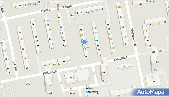 Poznań, Osiedle Armii Krajowej, 65, mapa Poznania