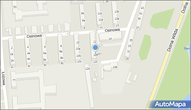 Poznań, Osinowa, 12b, mapa Poznania