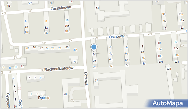 Poznań, Osinowa, 2a, mapa Poznania