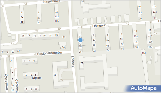 Poznań, Osinowa, 2b, mapa Poznania