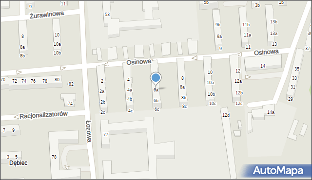 Poznań, Osinowa, 6a, mapa Poznania