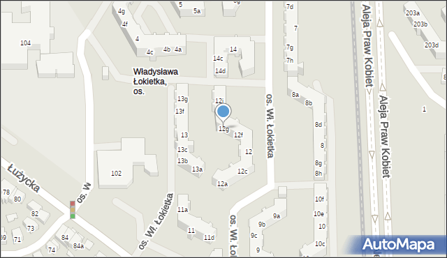 Poznań, Osiedle Króla Władysława Łokietka, 12g, mapa Poznania