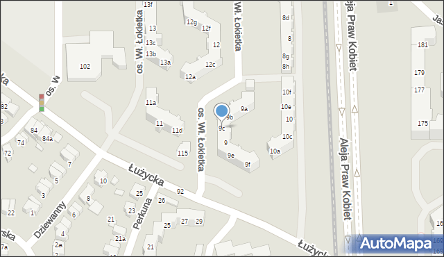 Poznań, Osiedle Króla Władysława Łokietka, 9c, mapa Poznania