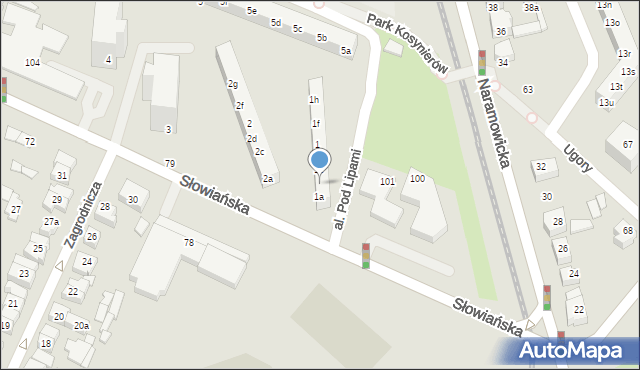 Poznań, Osiedle Pod Lipami, 1b, mapa Poznania