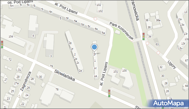 Poznań, Osiedle Pod Lipami, 1f, mapa Poznania