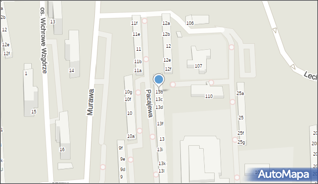 Poznań, Osiedle Kosmonautów, 13b, mapa Poznania