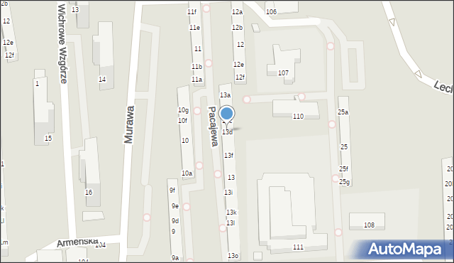 Poznań, Osiedle Kosmonautów, 13d, mapa Poznania