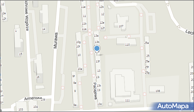 Poznań, Osiedle Kosmonautów, 13e, mapa Poznania