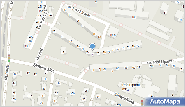 Poznań, Osiedle Pod Lipami, 7j, mapa Poznania