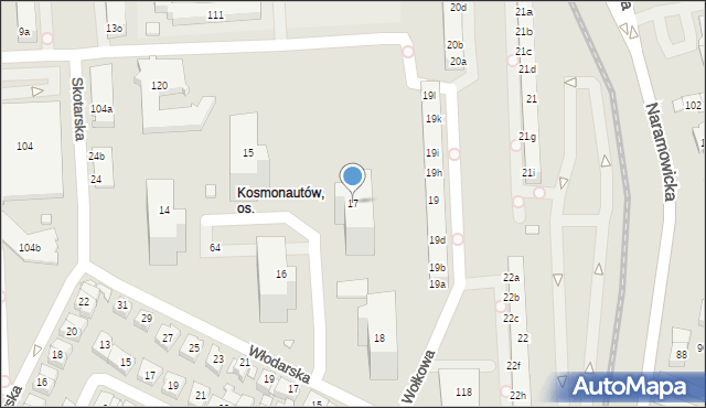 Poznań, Osiedle Kosmonautów, 17, mapa Poznania
