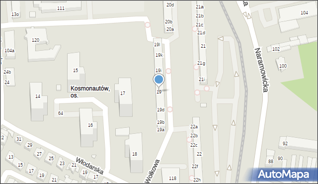 Poznań, Osiedle Kosmonautów, 19, mapa Poznania