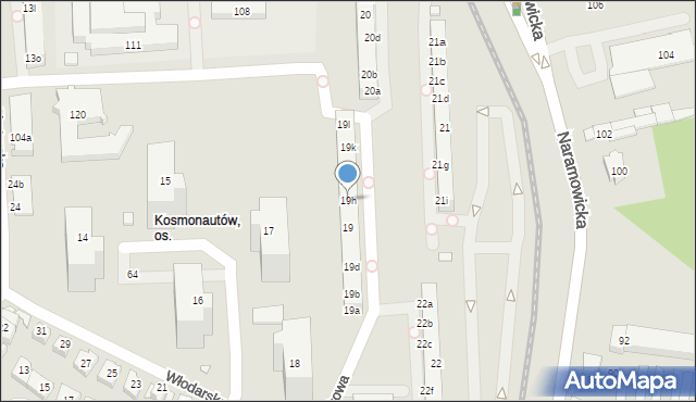 Poznań, Osiedle Kosmonautów, 19h, mapa Poznania