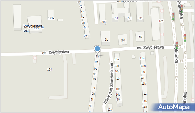 Poznań, Osiedle Zwycięstwa, 9a, mapa Poznania