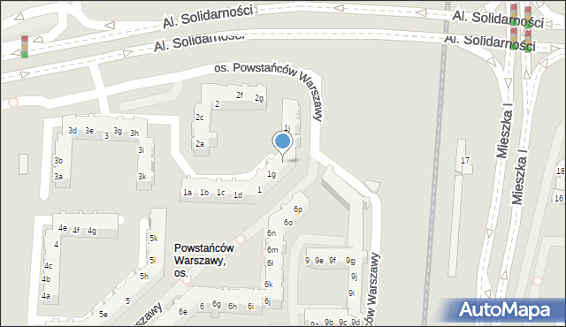 Poznań, Osiedle Powstańców Warszawy, 1h, mapa Poznania