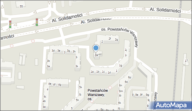 Poznań, Osiedle Powstańców Warszawy, 2a, mapa Poznania