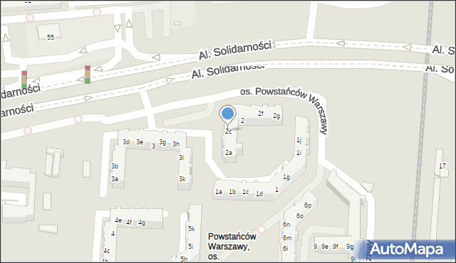 Poznań, Osiedle Powstańców Warszawy, 2c, mapa Poznania