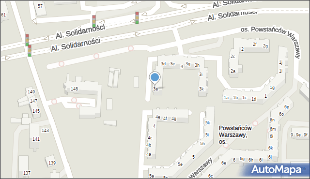 Poznań, Osiedle Powstańców Warszawy, 3a, mapa Poznania