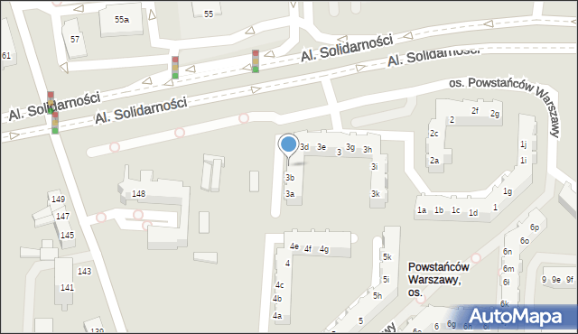 Poznań, Osiedle Powstańców Warszawy, 3c, mapa Poznania