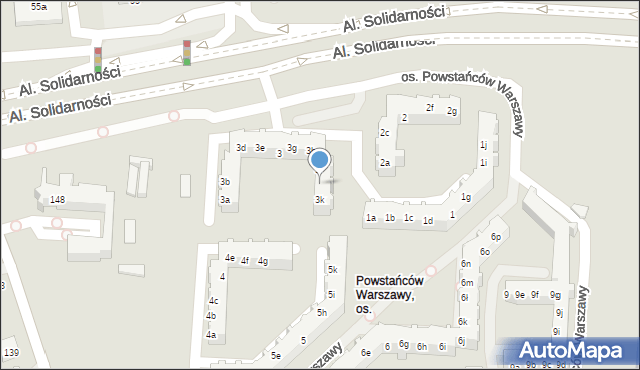 Poznań, Osiedle Powstańców Warszawy, 3j, mapa Poznania