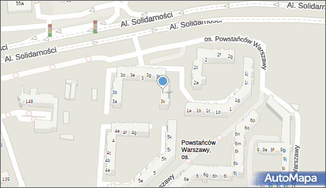 Poznań, Osiedle Powstańców Warszawy, 3j, mapa Poznania