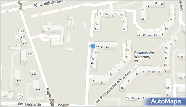 Poznań, Osiedle Powstańców Warszawy, 4d, mapa Poznania