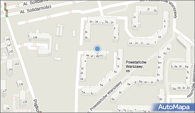 Poznań, Osiedle Powstańców Warszawy, 4g, mapa Poznania