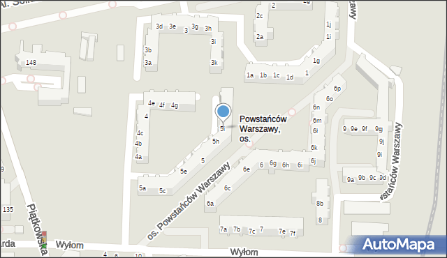 Poznań, Osiedle Powstańców Warszawy, 5i, mapa Poznania