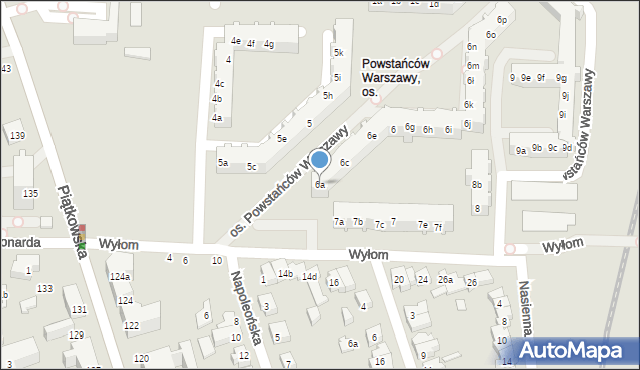 Poznań, Osiedle Powstańców Warszawy, 6a, mapa Poznania