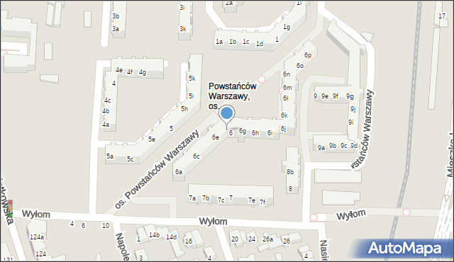 Poznań, Osiedle Powstańców Warszawy, 6f, mapa Poznania