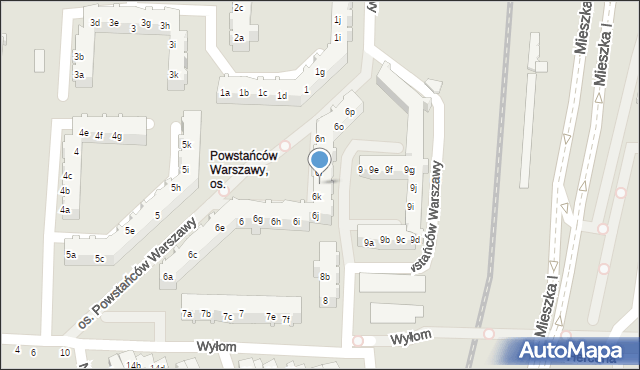 Poznań, Osiedle Powstańców Warszawy, 6l, mapa Poznania
