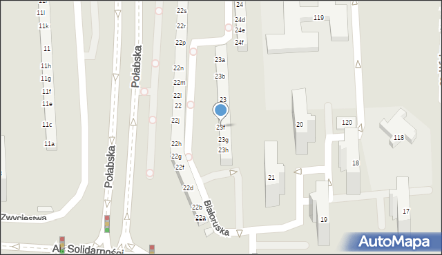 Poznań, Osiedle Wichrowe Wzgórze, 23f, mapa Poznania