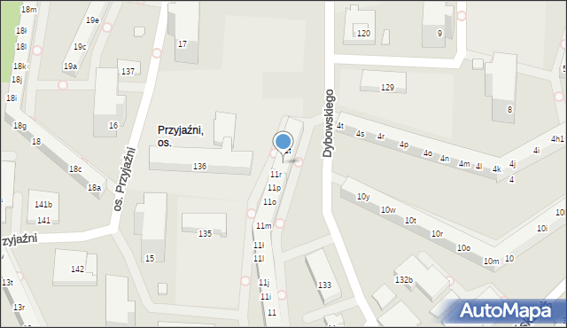 Poznań, Osiedle Przyjaźni, 11s, mapa Poznania