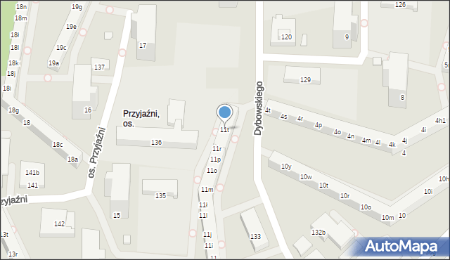 Poznań, Osiedle Przyjaźni, 11t, mapa Poznania
