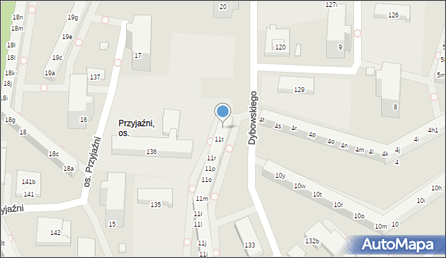Poznań, Osiedle Przyjaźni, 11u, mapa Poznania