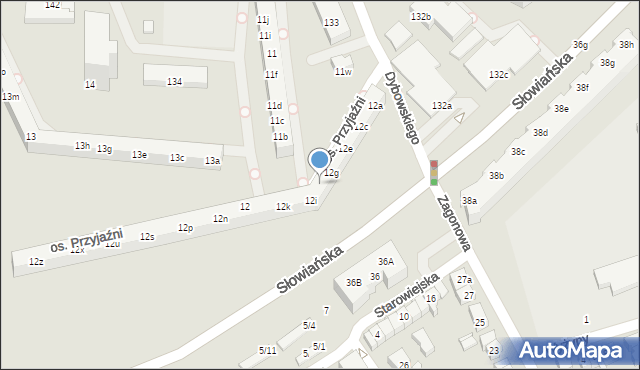 Poznań, Osiedle Przyjaźni, 12h, mapa Poznania