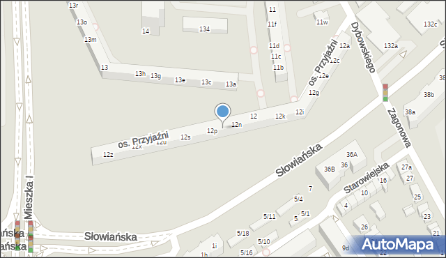 Poznań, Osiedle Przyjaźni, 12o, mapa Poznania