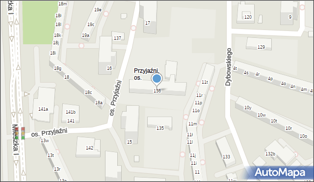 Poznań, Osiedle Przyjaźni, 136, mapa Poznania