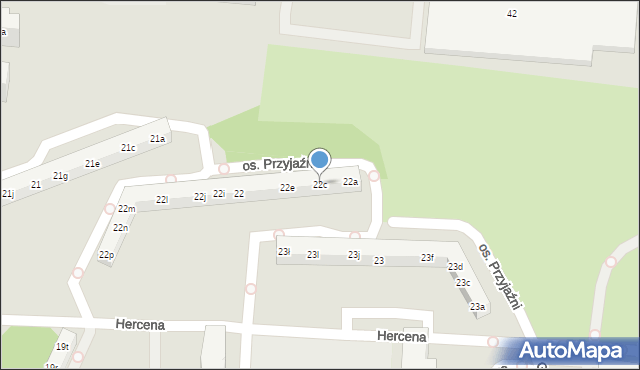 Poznań, Osiedle Przyjaźni, 22c, mapa Poznania