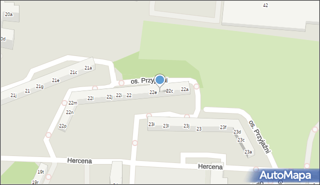 Poznań, Osiedle Przyjaźni, 22d, mapa Poznania