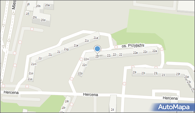Poznań, Osiedle Przyjaźni, 22l, mapa Poznania