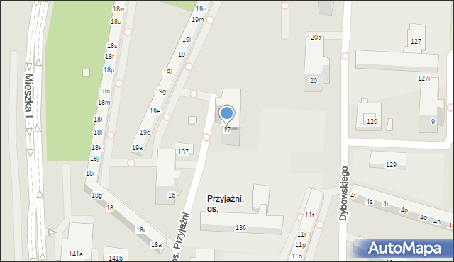 Poznań, Osiedle Przyjaźni, 17, mapa Poznania