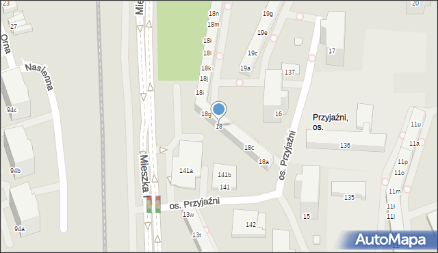 Poznań, Osiedle Przyjaźni, 18, mapa Poznania