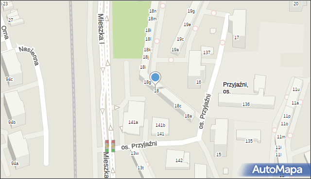 Poznań, Osiedle Przyjaźni, 18f, mapa Poznania