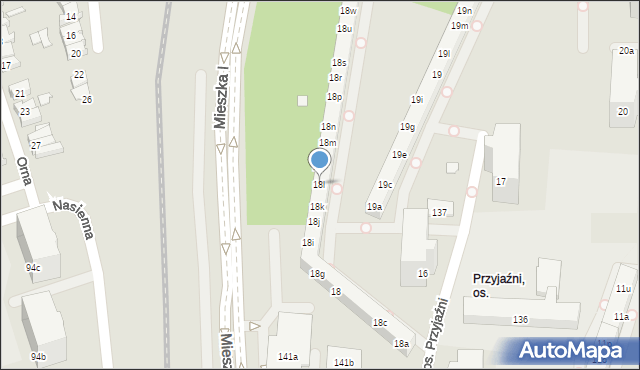 Poznań, Osiedle Przyjaźni, 18l, mapa Poznania