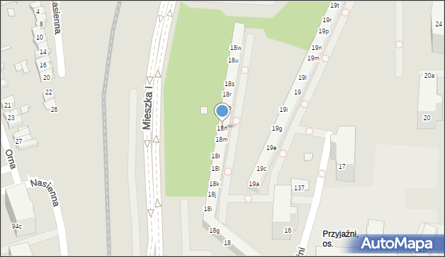 Poznań, Osiedle Przyjaźni, 18n, mapa Poznania