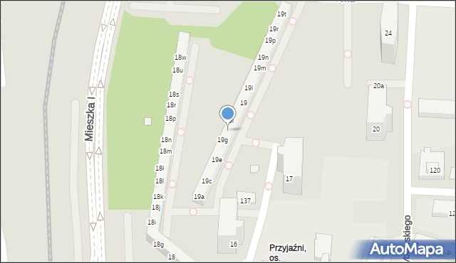 Poznań, Osiedle Przyjaźni, 19h, mapa Poznania