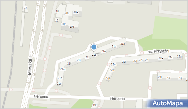 Poznań, Osiedle Przyjaźni, 21g, mapa Poznania