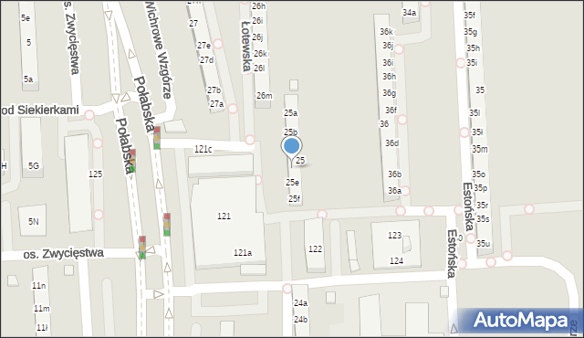 Poznań, Osiedle Wichrowe Wzgórze, 25d, mapa Poznania